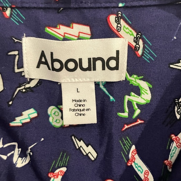Abound Men’s Short Sleeve Button Down Sk8 Shirt NWT Large - Picture 4 of 6